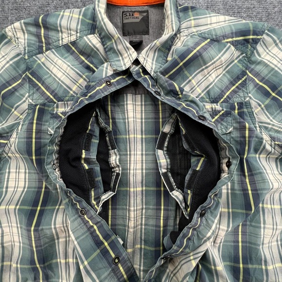 5.11 Tactical Double Flex Covert Snap Button Shirt Mens M Green Plaid RAPIDraw - Picture 4 of 9
